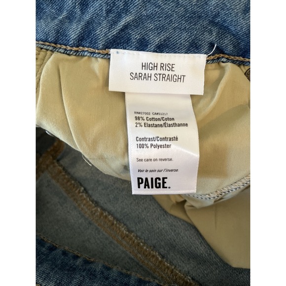 PAIGE Women's High Rise Jeans - Light Blue - Picture 8 of 9